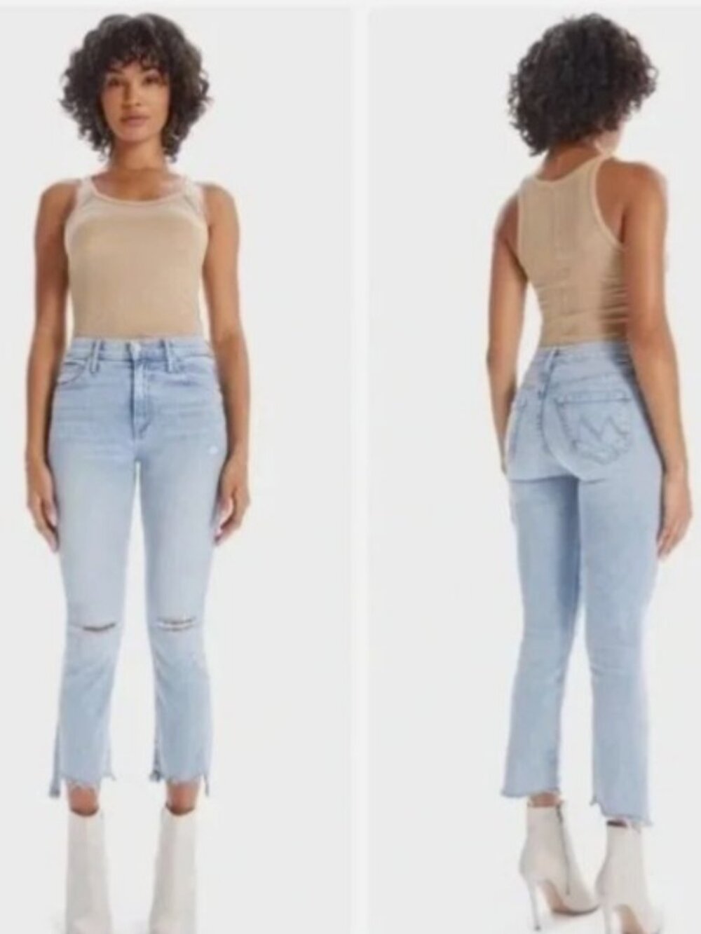 MOTHER The Insider Crop Step Fray Distressed Jeans